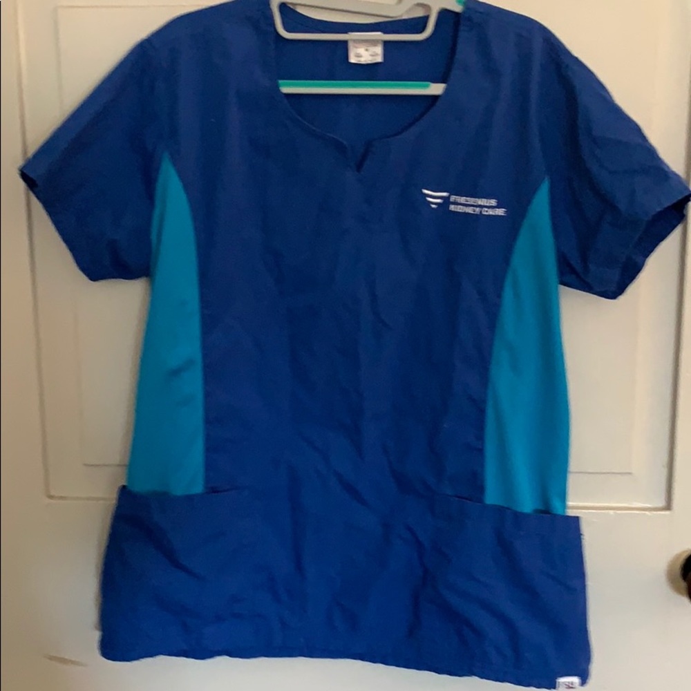 Fresenius scrub top blue medium